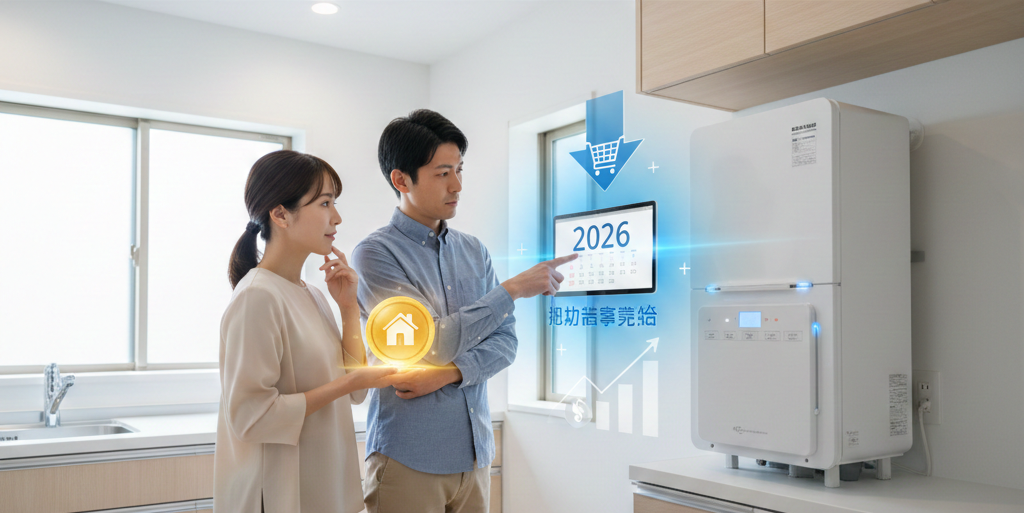 給湯省エネ エコキュート買い替えイラスト