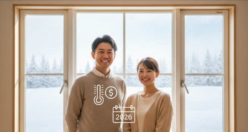 窓のリフォームで断熱補助金イラスト